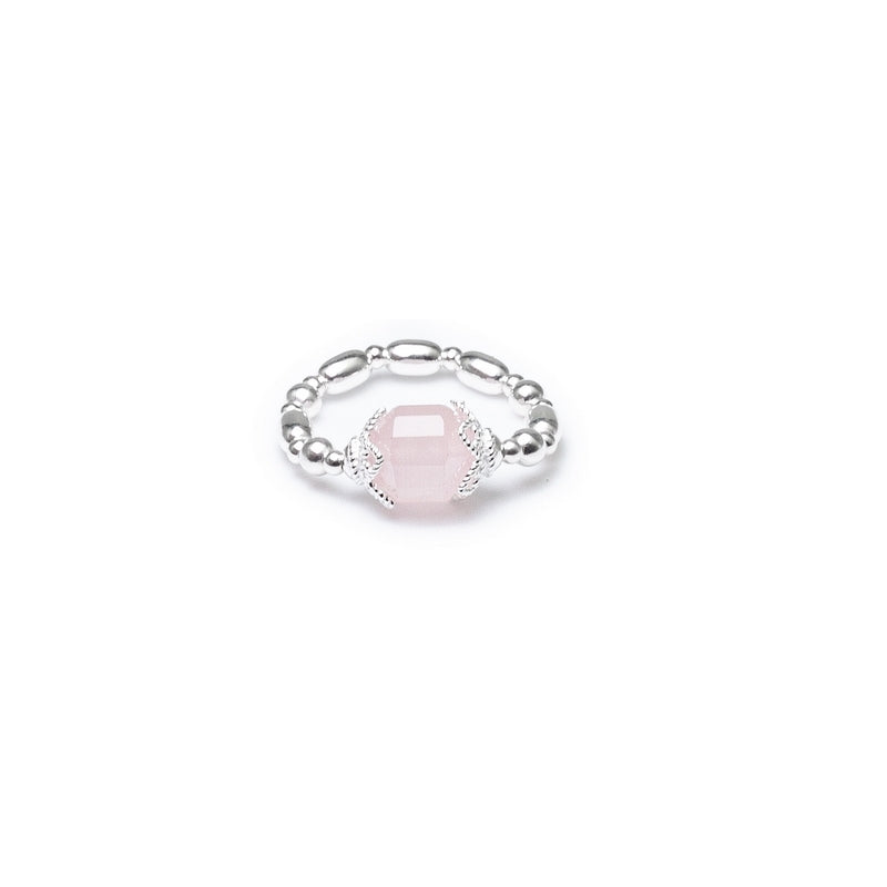 Rosa stacking ring with Rose Quartz gemstone